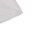 A close-up of a light gray, triangular fabric with stitched edges. The texture appears smooth, and the stitching is neatly done along the sides. The fabric is set against a plain white background.