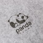 Logo of a sleeping panda above the words panda promo on a textured gray background.