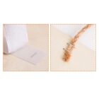 Close-up of two images: the left shows a roll of white hook-and-loop fastener; the right shows a frayed rope secured with metal staples on a light surface. Both images are bordered by an orange dashed line.