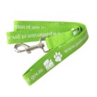 A bright green lanyard featuring white text and a paw print icon. The text includes a website URL and the name Palmerston along with .nt.gov.au. A metal clip is attached at one end.