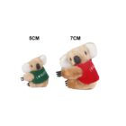 Two plush toy koalas with clip-on hands. The smaller koala wears a green sweater with I ♥️ Australia text, and the larger one wears a red sweater with I ♥️ Australia text. Sizes are labeled as 5cm and 7cm. Both are on a white background.