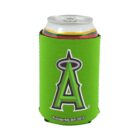A soda can sits inside a green foam koozie featuring a prominent black and white letter A with a halo on top. The koozie is marked Kolder/MLB 2012 at the bottom.