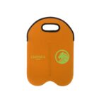 Orange, rounded rectangular case with a handle cutout. The front displays a green logo of a stylized lion head and the text LIONICA STUDIOS in green.