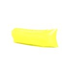 A bright yellow, inflatable air sofa with a streamlined shape, shown against a plain white background.