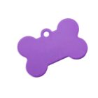 A purple, bone-shaped pet tag with a small hole for attachment at the top center. The tag is blank and has a smooth, matte finish.