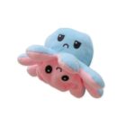 A reversible plush toy featuring a pink octopus with a happy face on one side and a blue octopus with a sad face on the other. The toy is designed for flipping to display either expression.