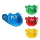 Four colorful faucet extenders in blue, green, yellow, and red, each with NA printed on them.
