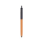 An orange and black retractable ballpoint pen with a sleek design, shown against a white background.