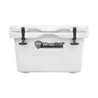 White cooler box with black handles and latches, featuring the “WrapStyle” logo and the words “Premium Car Styling” on the front. The design is clean and functional.