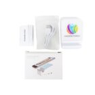 Box contents include a wireless speaker, USB cable, user manual, and product packaging. The speaker features a colorful Freedom World logo on top, with a charging illustration on the box.