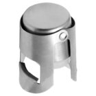 Stainless steel champagne bottle stopper with a sleek, modern design and a simple locking mechanism.