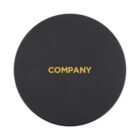A round, black object with the word COMPANY written in gold text at the center. The background is plain white.