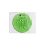 Round green pop-it toy with circular bubbles in a clear plastic packaging. The words CHESTNUT DENTAL and a logo with a tooth and leaves are printed on the packaging.