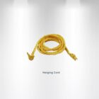 A coiled yellow rope with knots at each end is centered against a white background. Underneath, the text reads Hanging Cord.
