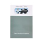 Webcam cover packaging with a penguin design and the words YOUR LOGO on the cover. Text above reads Webcam Cover, and below it says Were smarter together.