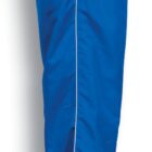 Side view of royal blue athletic track pants featuring a white stripe running down the leg. The pants have an elastic waistband and a drawstring at the ankles. Text below reads Royal Blue / White.
