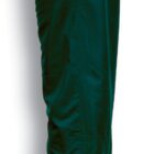 Side view of bottle green track pants with an elastic waistband and subtle pockets, shown on a plain white background.