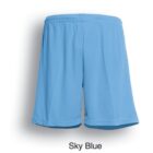 Sky blue athletic shorts displayed against a white background. The waistband is elastic, and the shorts have a loose fit. The label reads Sky Blue.
