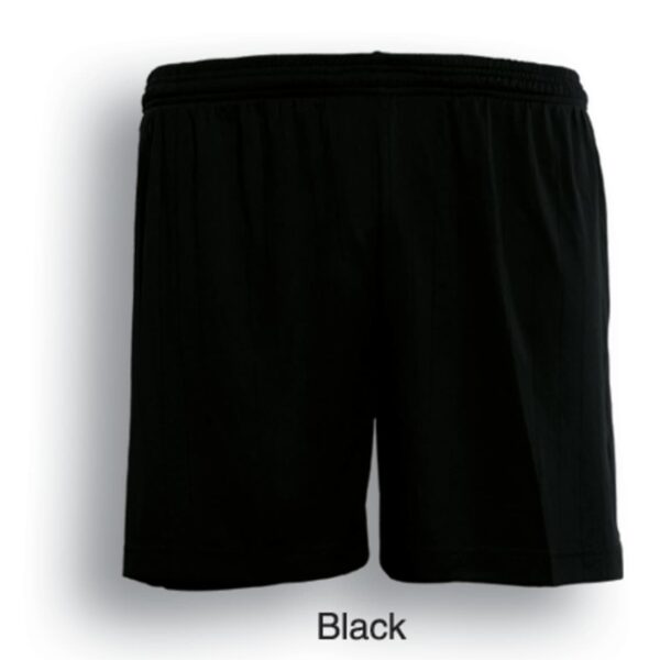 Black athletic shorts with an elastic waistband, displayed against a white background. Below the shorts, the word Black is written.