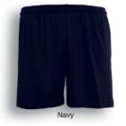 Navy blue athletic shorts with an elastic waistband, displayed against a white background. The word Navy is written below the shorts.