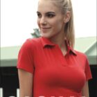 A person wearing a red polo shirt stands outdoors. The background features a blurred green roof. The words BOCINI CASUAL are displayed in the image.