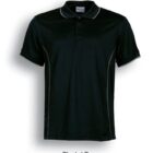 Black polo shirt with short sleeves and grey accents on the collar and sides. The image background is plain white, and there is a label identifying the color as Black / Grey.