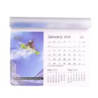 A calendar page for January 2025 featuring a snowboarder in mid-air with a blue sky background. The caption reads, Fly. Those who fear to fall will never fly. Dates for December 2024 and February 2025 are also visible.