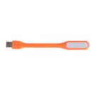 An orange USB LED light with a flexible arm and a rectangular light panel.