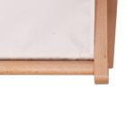 Wooden frame with a white fabric panel attached at the bottom.