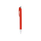 A red plastic pen with a silver tip and a matching red clip, set against a plain white background.