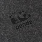 A black and white panda logo with the words panda promo is emblazoned on a dark grey textured fabric background.