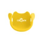 Yellow phone holder with CROWN and a crown logo on the front.