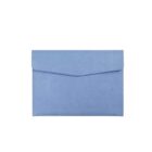 A light blue envelope-style laptop sleeve with a flap closure, set against a plain white background. The sleeve has a minimalist design with no visible branding or embellishments.