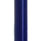 A sleek blue ballpoint pen with a silver clip and tip, displayed vertically against a white background.
