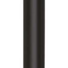 A black ballpoint pen with a shiny silver clip is pictured against a white background. The pen has a sleek and simple design with a pointed tip.