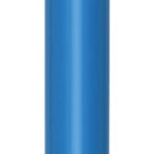 A blue ballpoint pen with a silver clip is shown on a white background. The pen has a sleek design with a shiny finish.