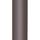 A close-up image of the lower half of a retractable ballpoint pen with a sleek gray barrel and a silver clip. The pen tip is extended and pointing downward.