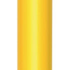 Yellow ballpoint pen with a shiny finish and a metallic clip, positioned vertically on a plain white background.