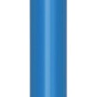 A blue pen with a black clip and a visible tip, standing upright against a white background.