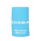 A light blue drink cooler with the word CABAC printed in white bold letters. Below, it lists two websites: cabac.com.au and cabac.co.nz. The design is simple and minimalistic.
