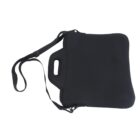 A black neoprene carry case with a handle and an adjustable strap. The case appears to be rectangular with rounded edges, and theres a zipper closure visible along the edge.