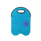 A blue kickboard with a black handle cutout at the top. It features a purple logo of a lions head inside a circle on the lower right, and the brand name LIONICA on the left.
