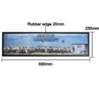 Panoramic sign reading Pintpot Campdraft with riders on horses, 890x250mm, rubber edge.