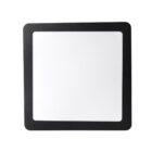 A square LED panel light with a black frame, featuring a white illuminated center. The design is minimalist and modern.