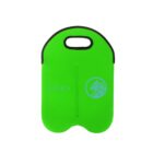Bright green lunch tote with a black handle, featuring a light gray lion logo and the word LIONICA in matching gray. The design is sleek and simple, emphasizing functionality and style.