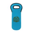 Blue insulated bottle holder with a black outline, featuring a cartoon scientist and the text Dr. Nano in black.