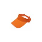 Orange visor cap with an adjustable strap on a white background.