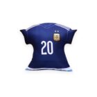 Pillow shaped like a blue Argentina soccer jersey with the number 20 and the Argentina Football Association logo, featuring two stars above it.