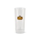 Clear glass with a Beer label and beer mug graphic on a white background.