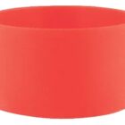 Red silicone wristband with a smooth texture, displayed against a white background.